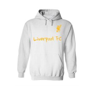 Liverpool FC White Hoodie With Yellow Logo